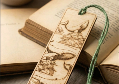 Marque page baleines dans le ciel