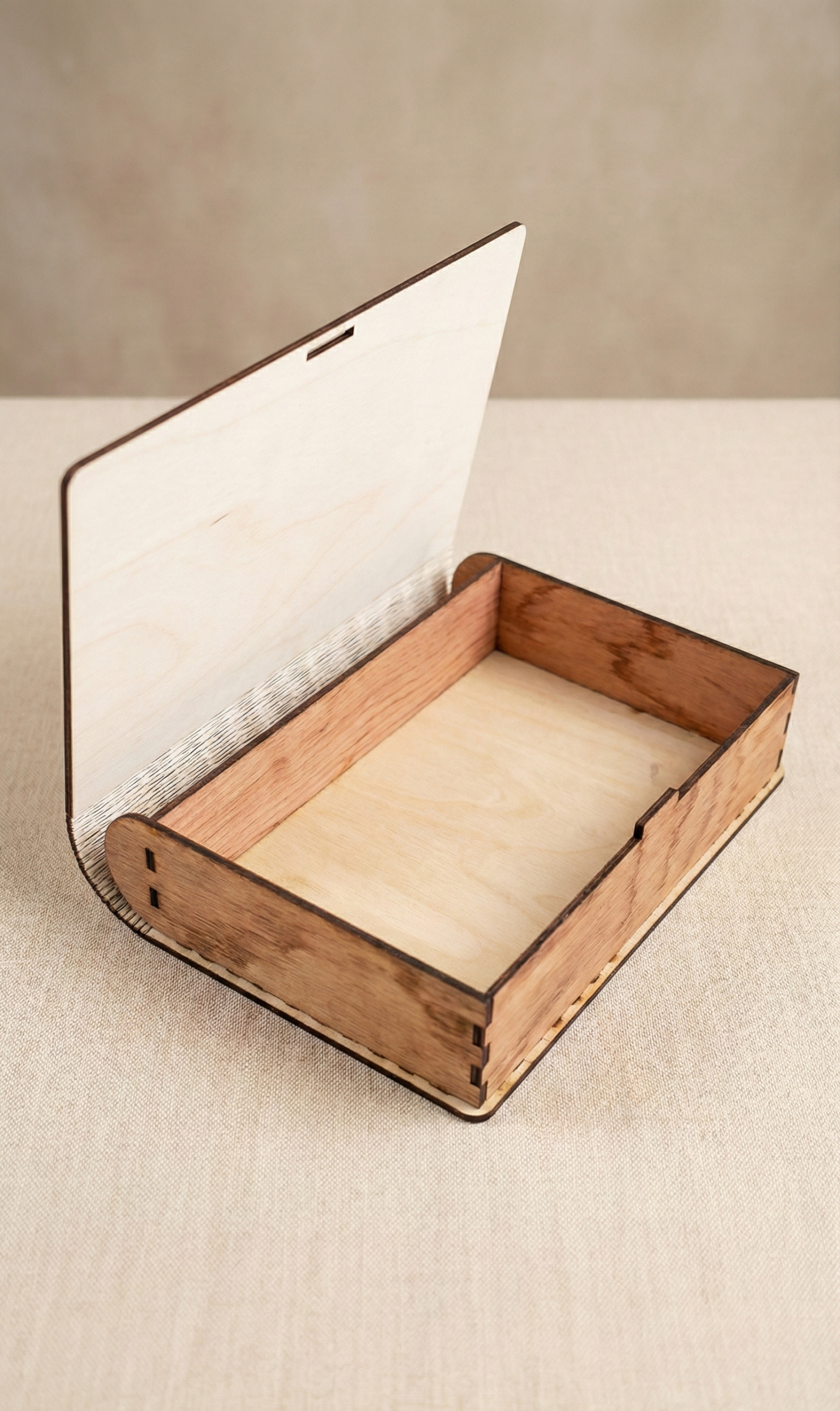 Intérieur boîte à livre en bois