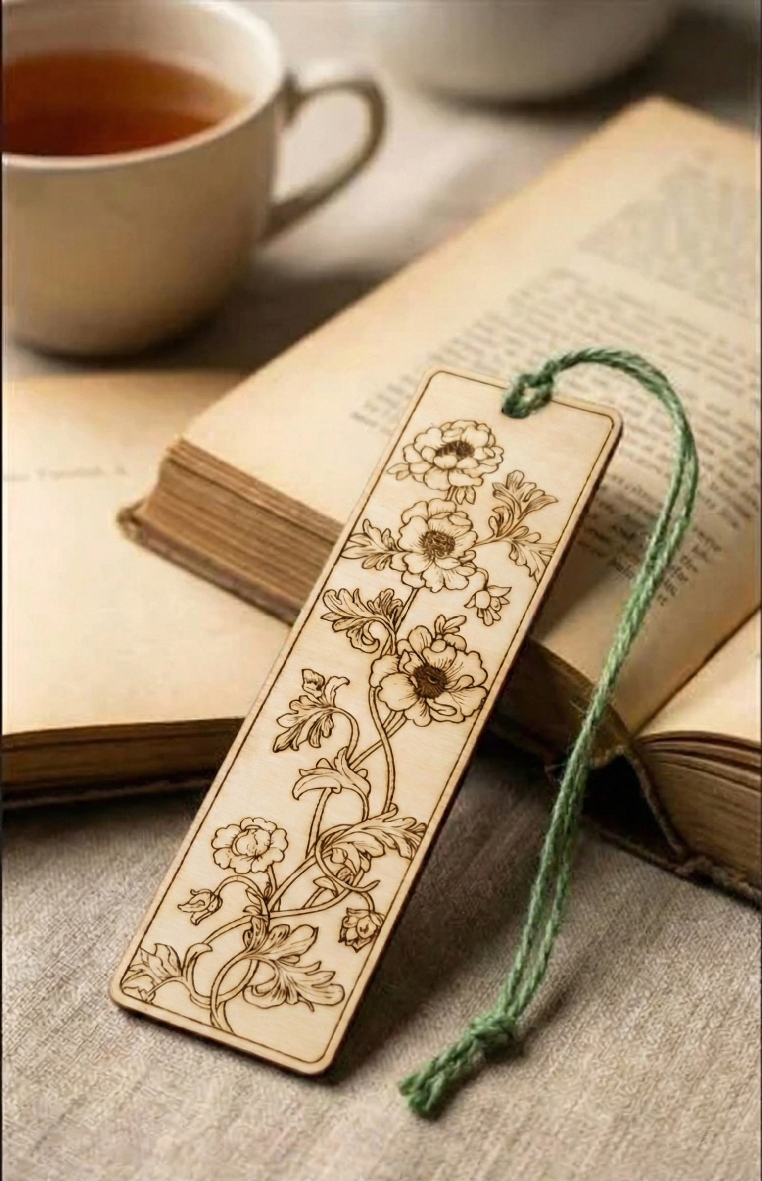 Marque page pivoines sauvages